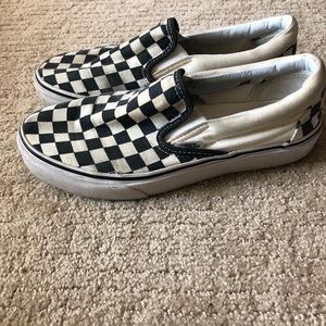 Van classic checkered slip ons 5.5
